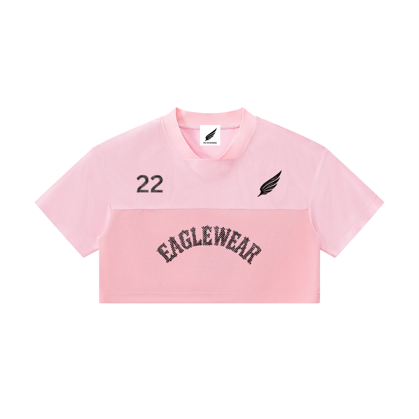 HOLLOW OUT CROPPED V-NECK TOP