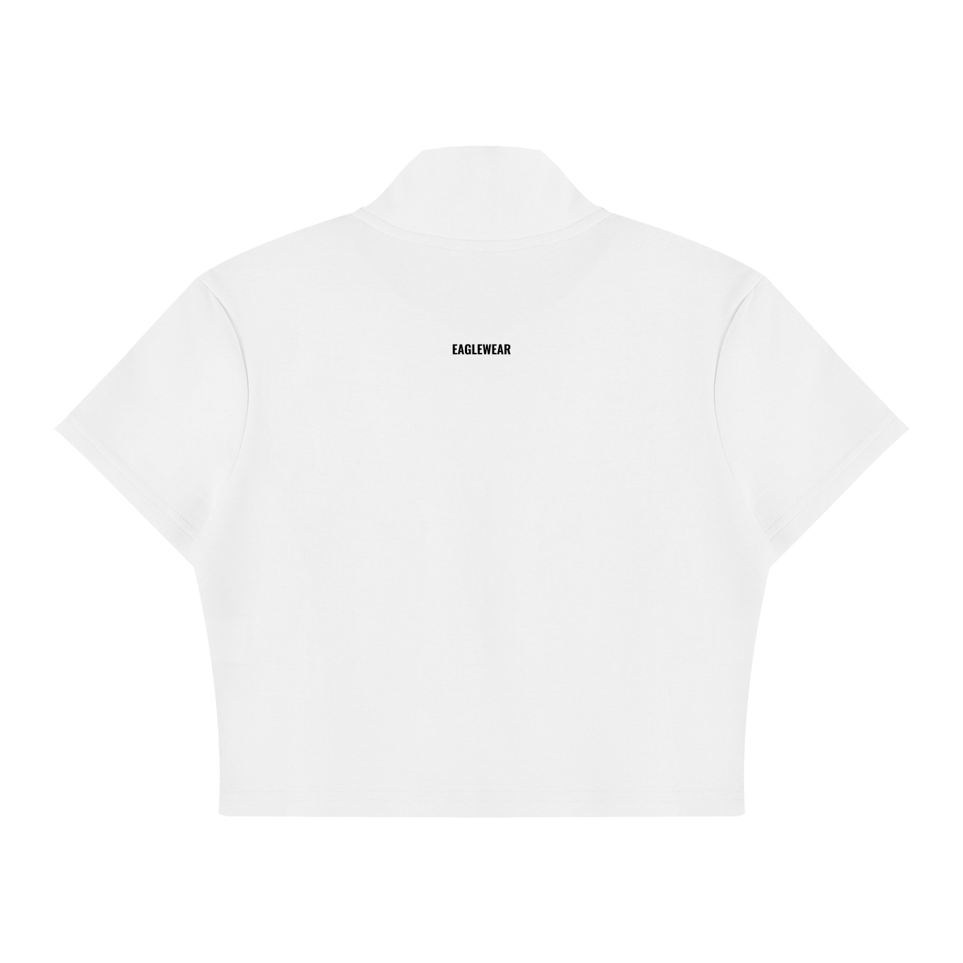CROPPED FULL ZIP SHORT SLEEVE T-SHIRT