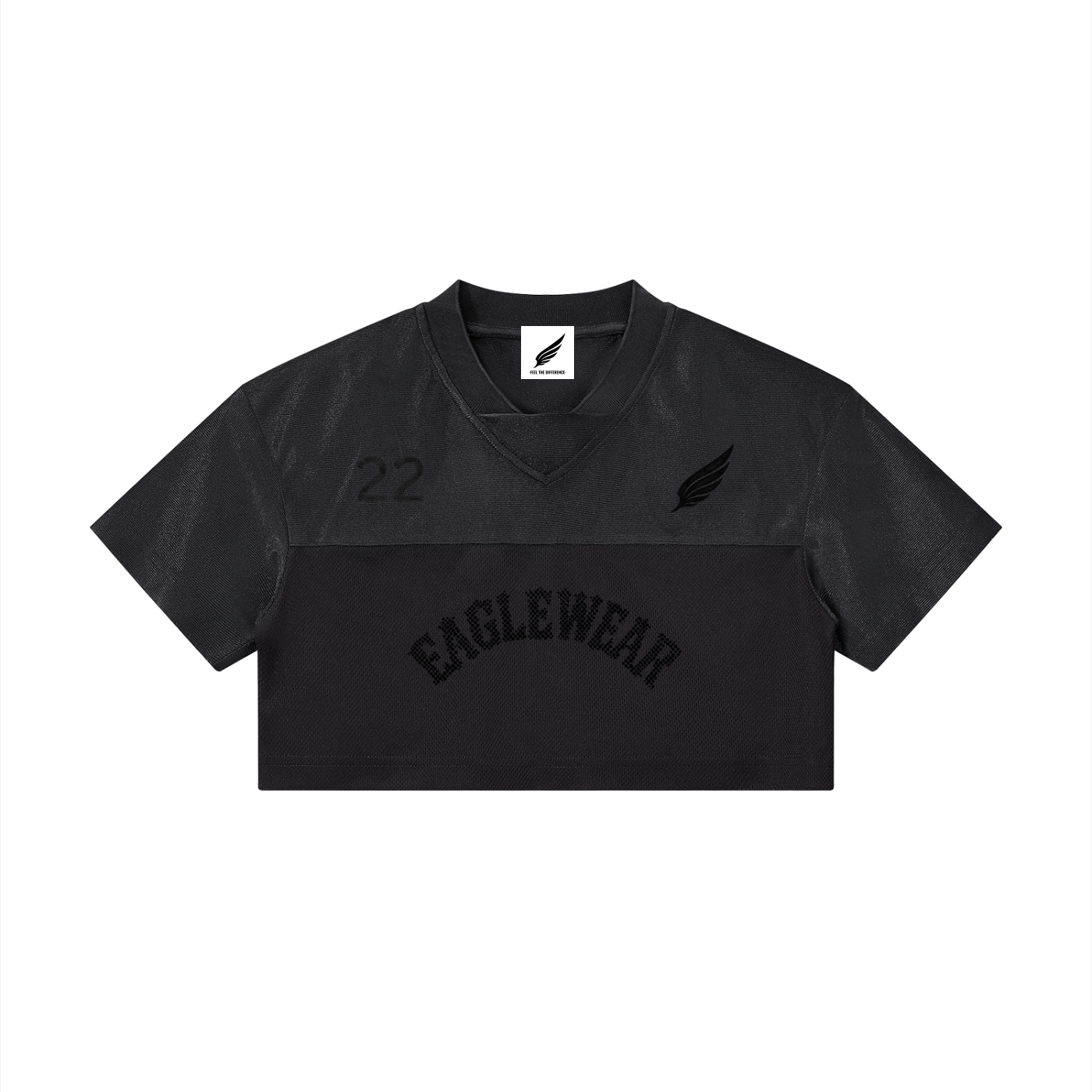 HOLLOW OUT CROPPED V-NECK TOP
