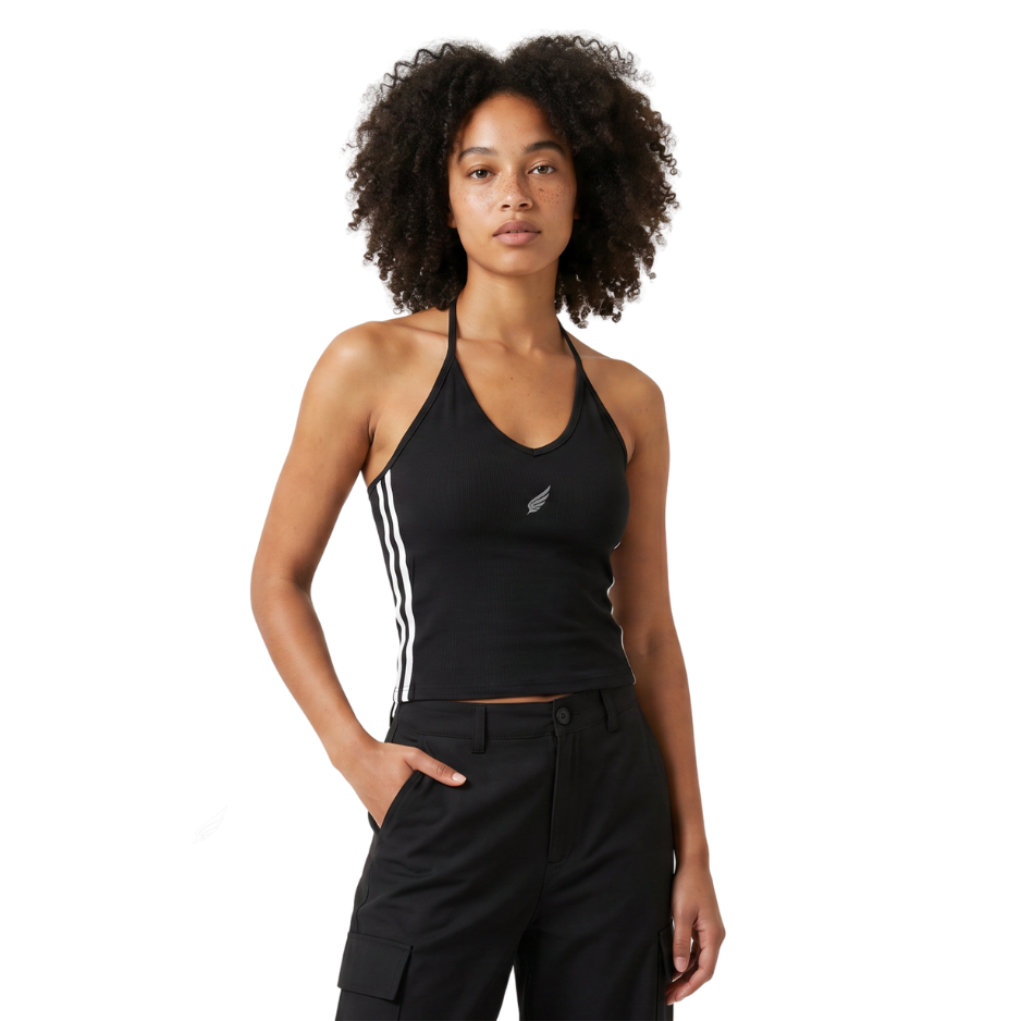 BACKLESS V-NECK CROP TOP