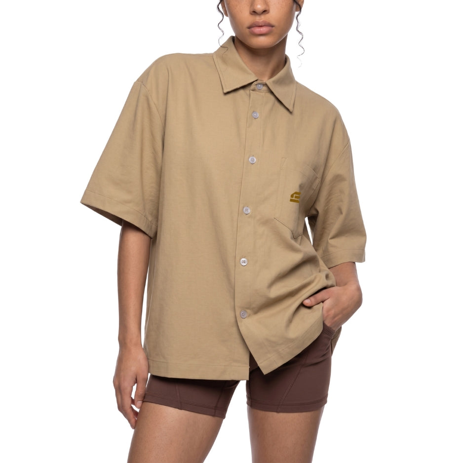 RELAXED LAPEL BUTTON SHIRT