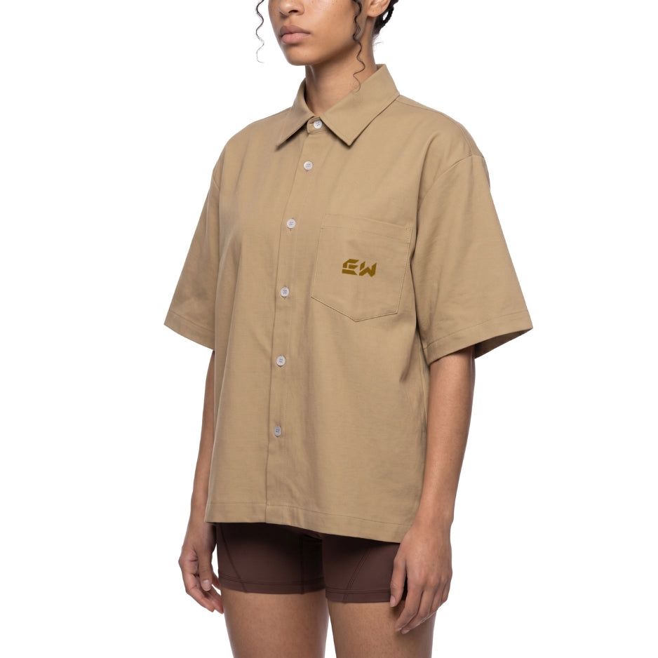 RELAXED LAPEL BUTTON SHIRT