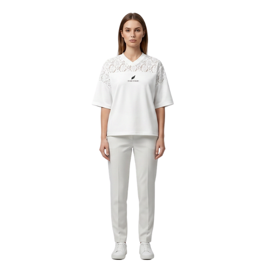 HYBRID PATCHWORK V-NECK T-SHIRT