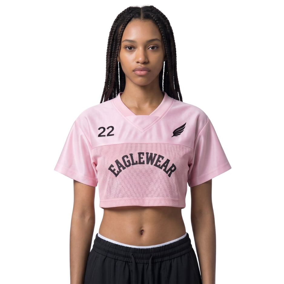 HOLLOW OUT CROPPED V-NECK TOP