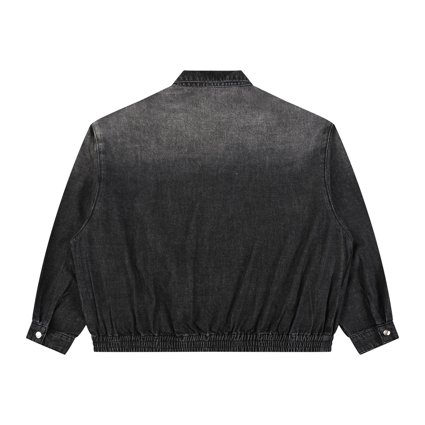 WASHED ZIP LAPELED LONG SLEEVE SHIRT