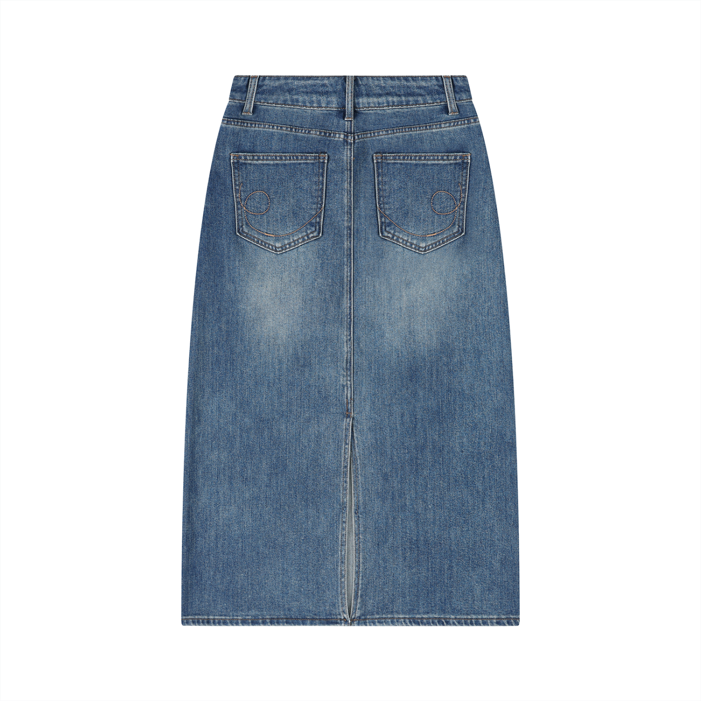 WASHED HIGH WAIST MIDI SKIRT