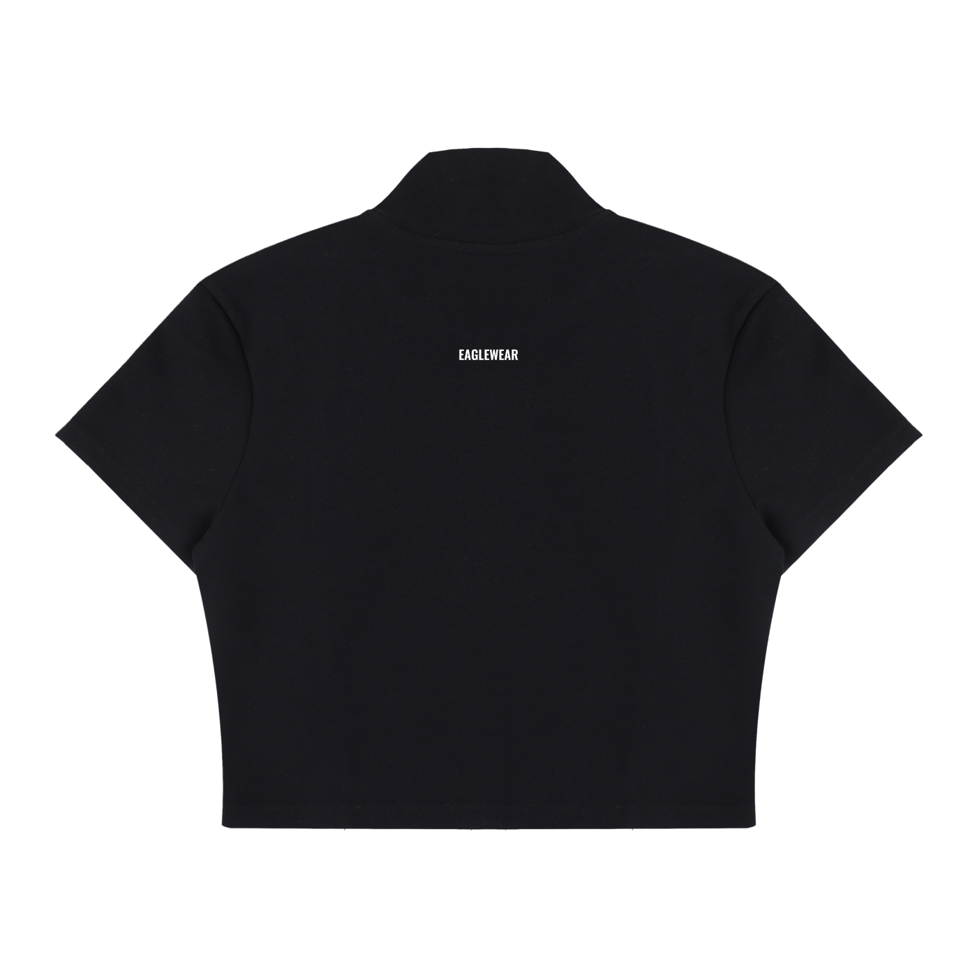 CROPPED FULL ZIP SHORT SLEEVE T-SHIRT