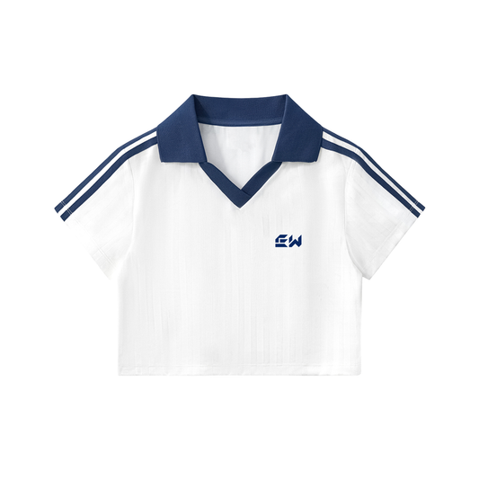 SPORTY CROP POLO TOP