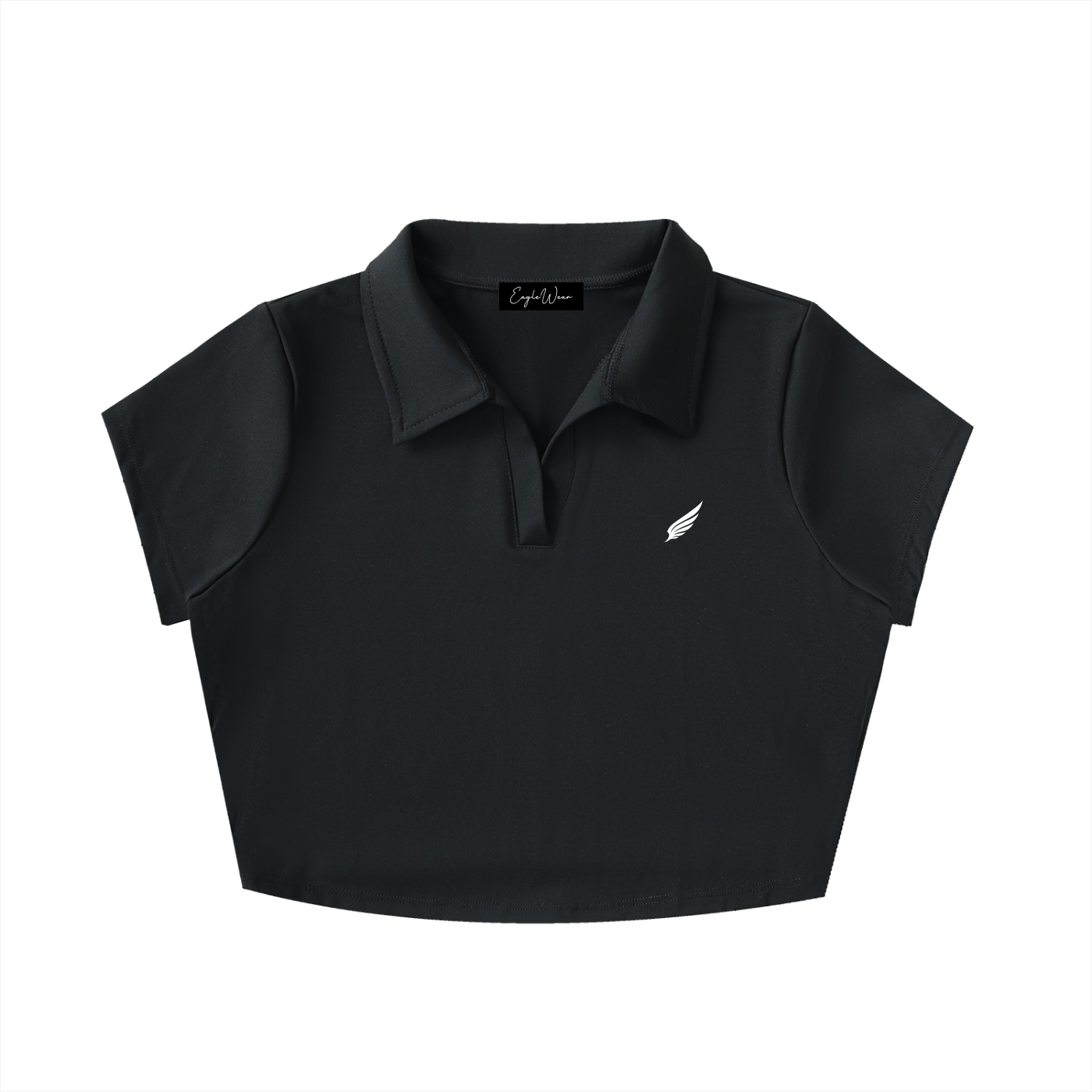 SPORTY CROPPED LAPEL TOP