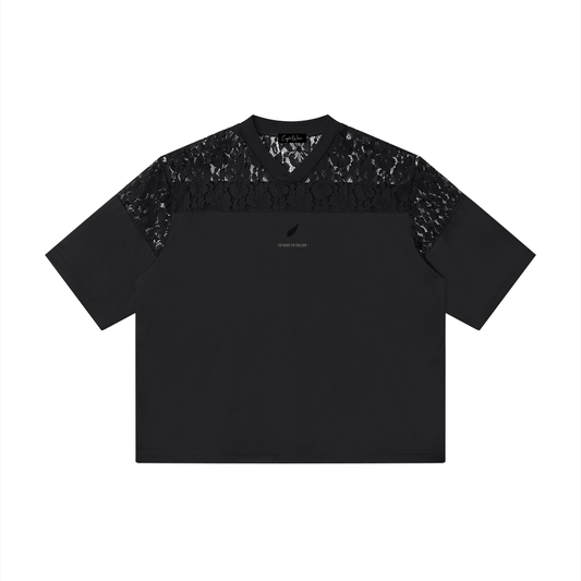 HYBRID PATCHWORK V-NECK T-SHIRT