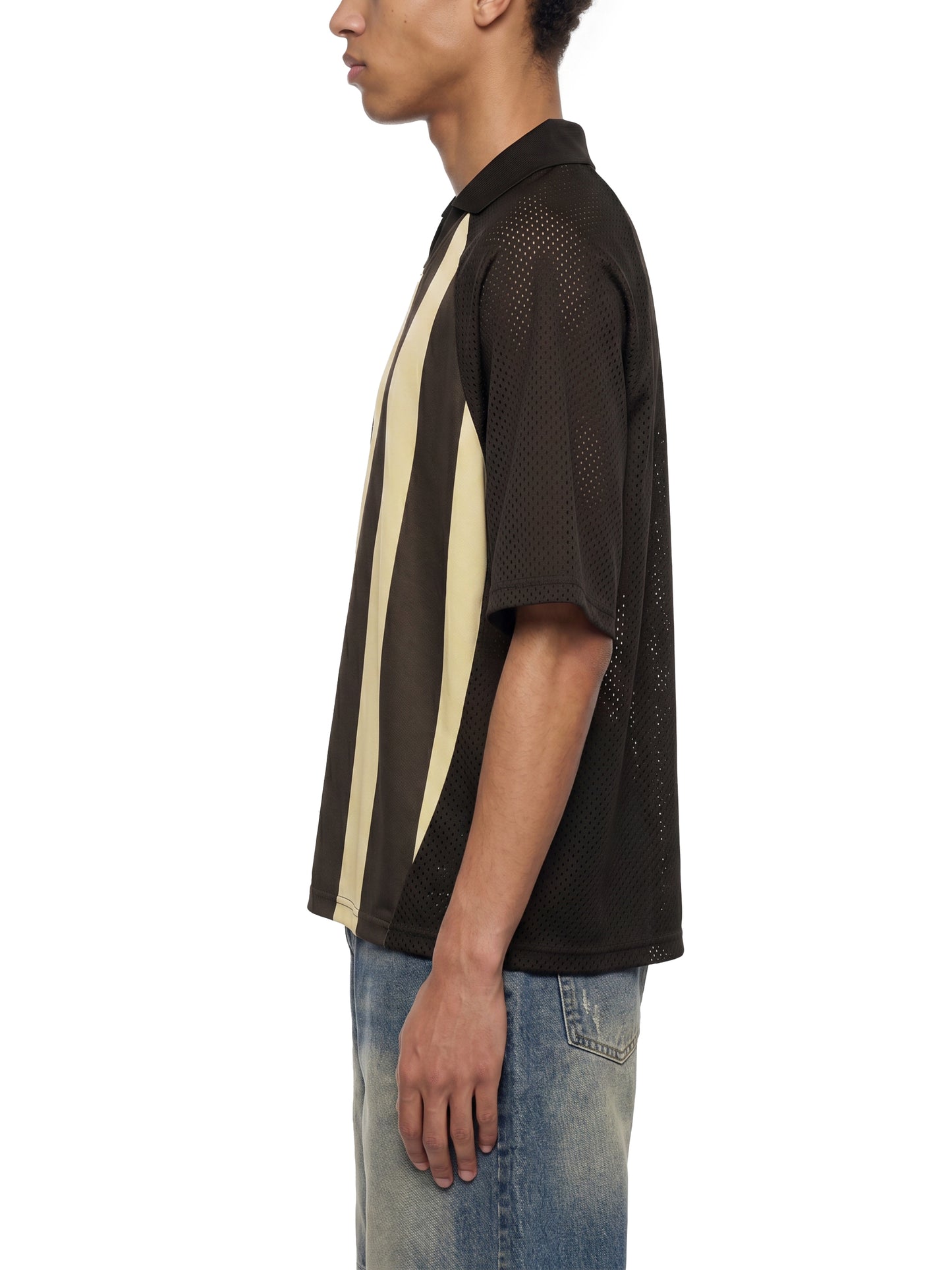 RIPPED PATCHWORK OVERSIZED V-NECK TEE