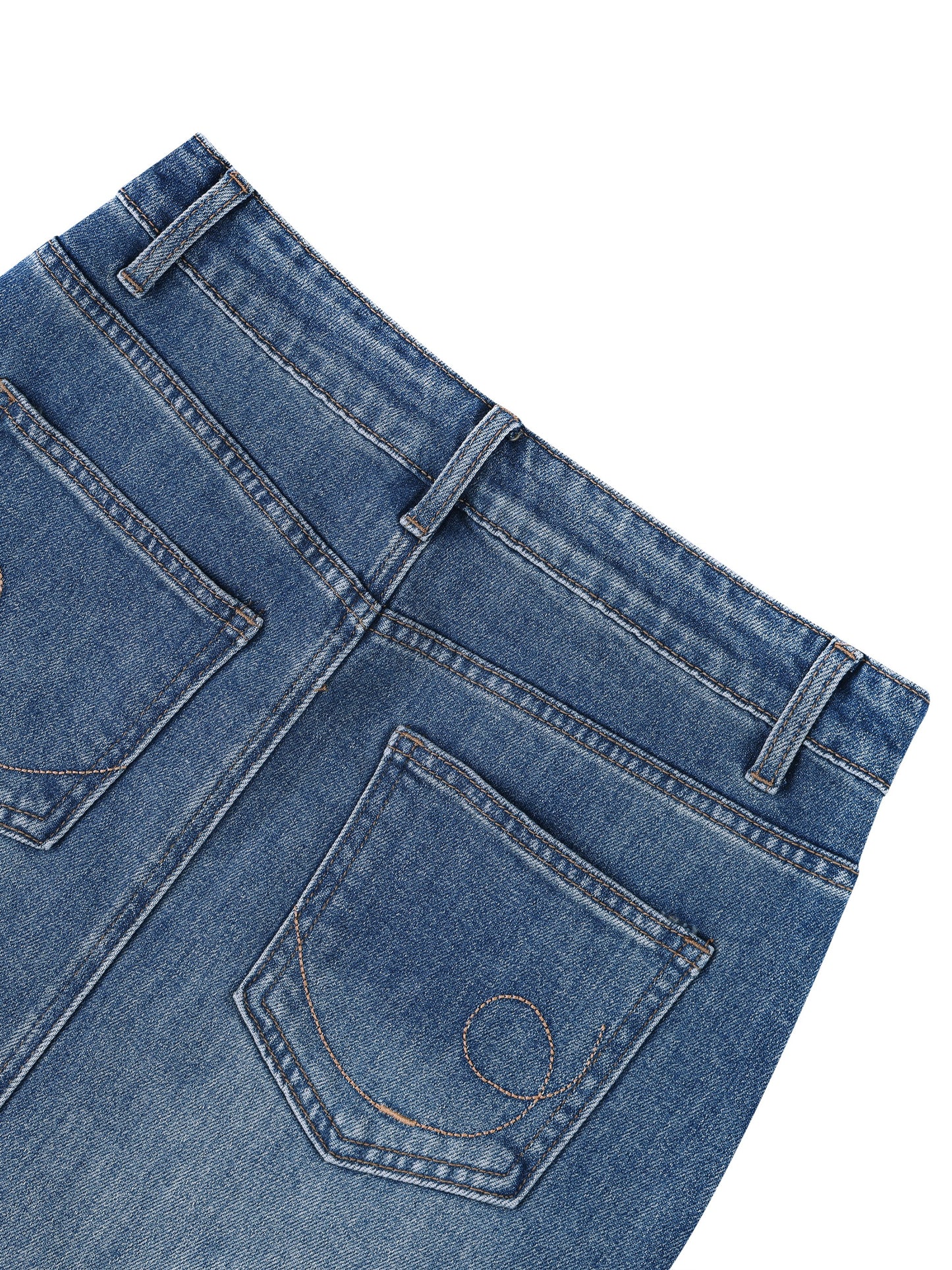 WASHED HIGH WAIST MIDI SKIRT