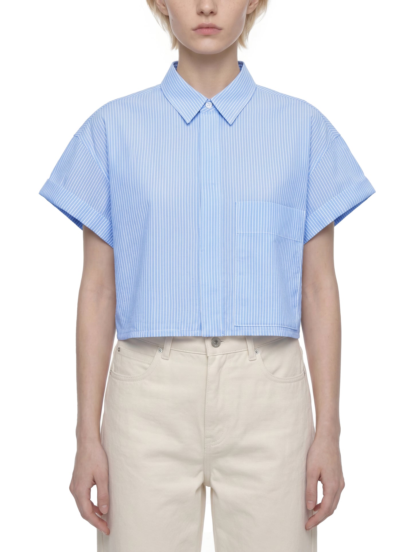 LIGHTWEIGHT CROPPED LAPEL SHIRT