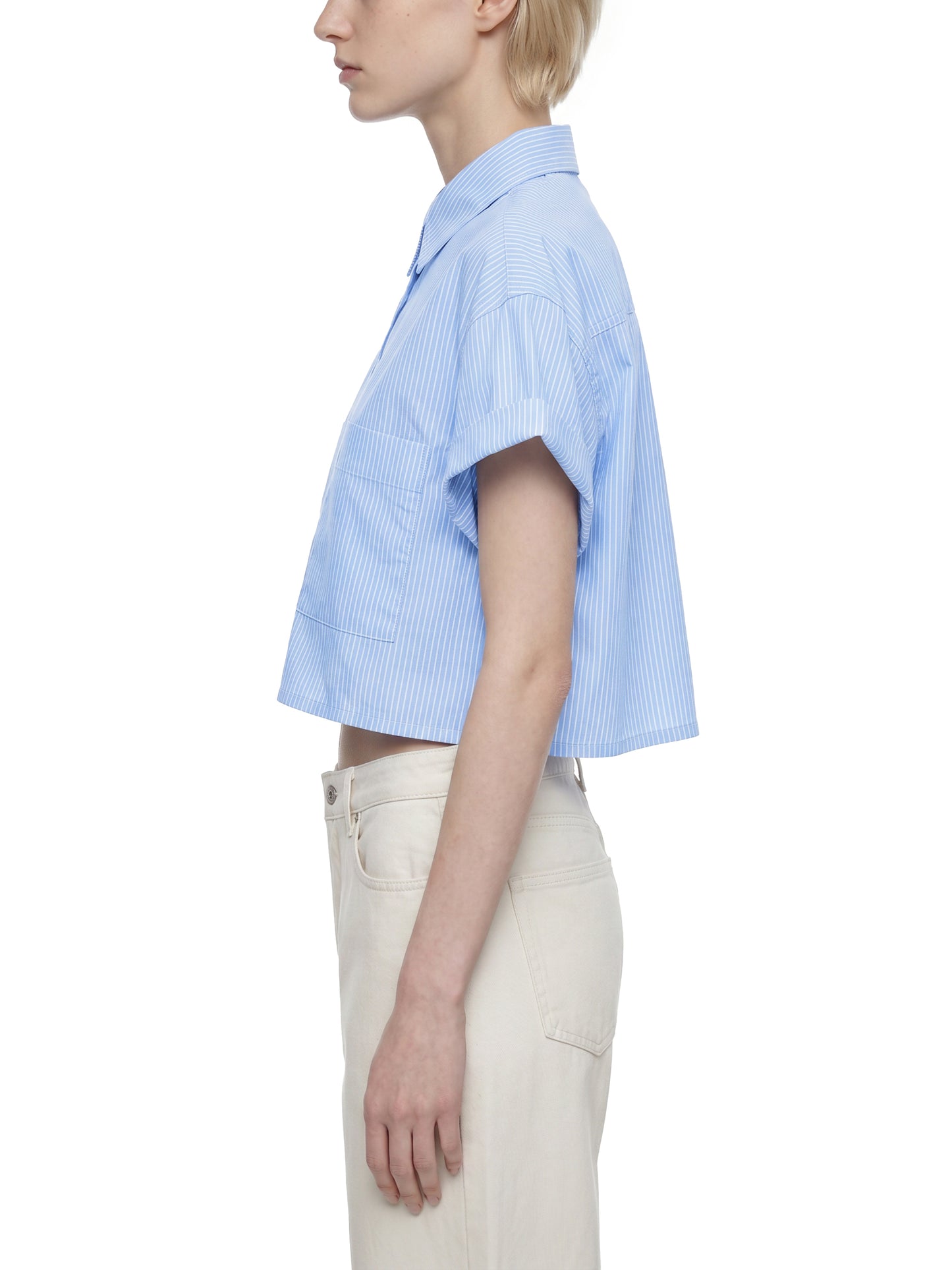 LIGHTWEIGHT CROPPED LAPEL SHIRT