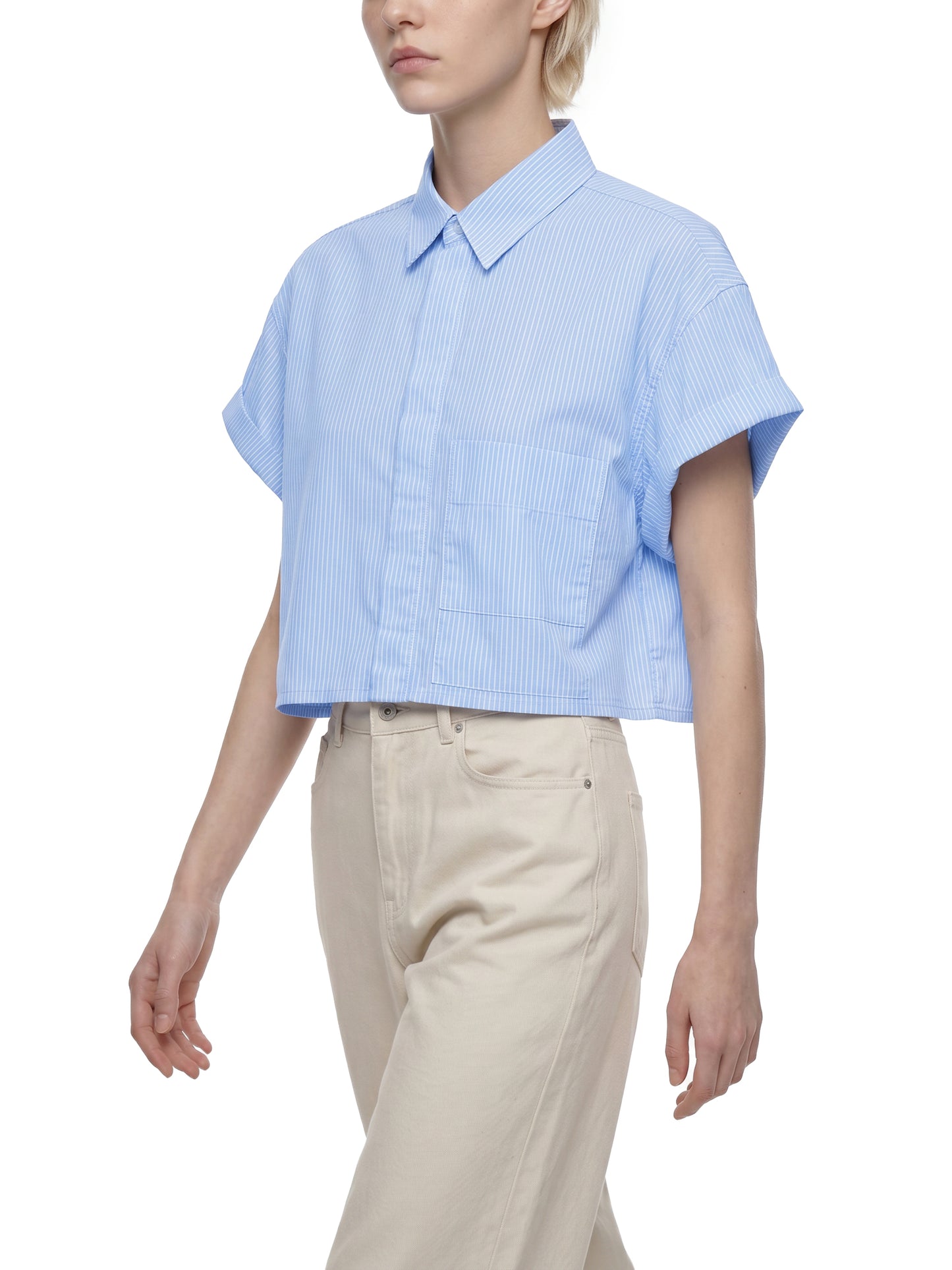 LIGHTWEIGHT CROPPED LAPEL SHIRT